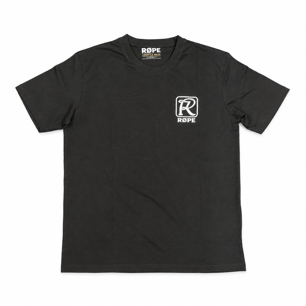 T-shirt homme RØPE Tie-Døwn Røping noir — vue de devant sur fond blanc