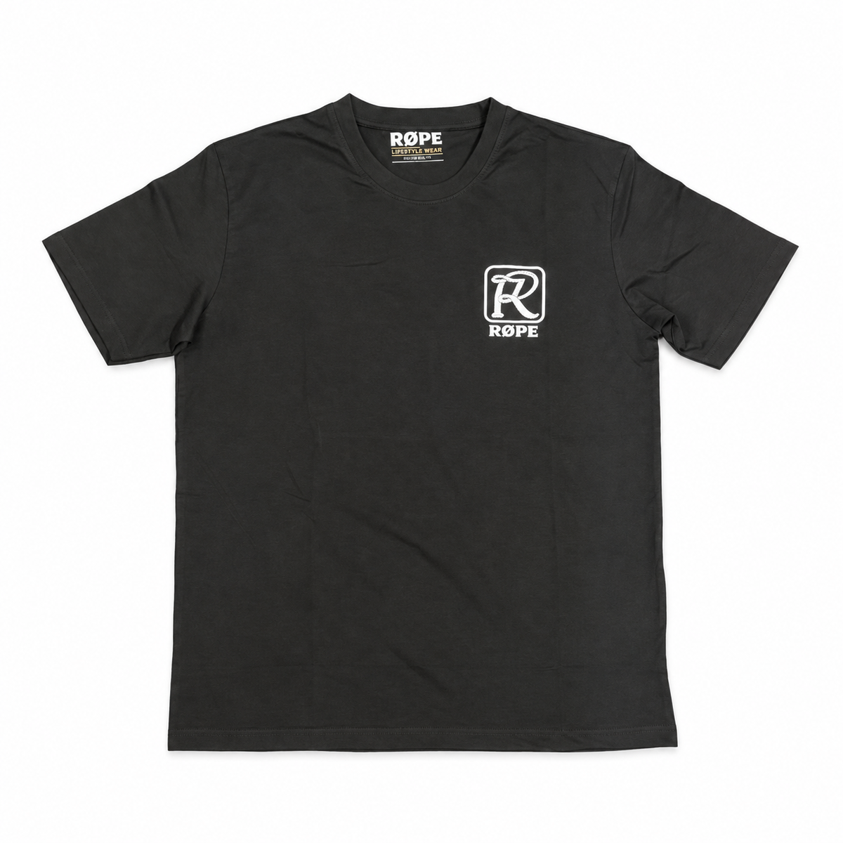 T-shirt homme RØPE Tie-Døwn Røping noir — vue de devant sur fond blanc