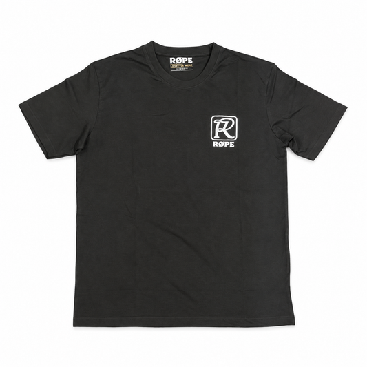 T-shirt homme RØPE Tie-Døwn Røping noir — vue de devant sur fond blanc