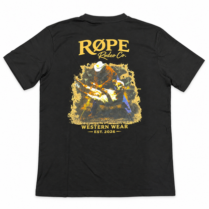 T-shirt homme RØPE Tie-Døwn Røping noir — vue de dos sur fond blanc